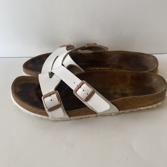 BIRKENSTOCK Yao Birko-Flor Patent Women's Sanda Patent White Sz L 9 M 7 - Picture 3 of 15